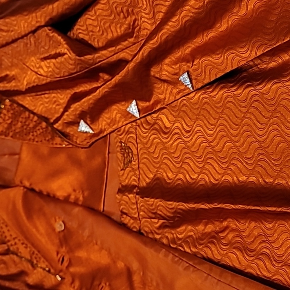 Women's Copper Satin Blazer Jacket & Skirt - Picture 5 of 7